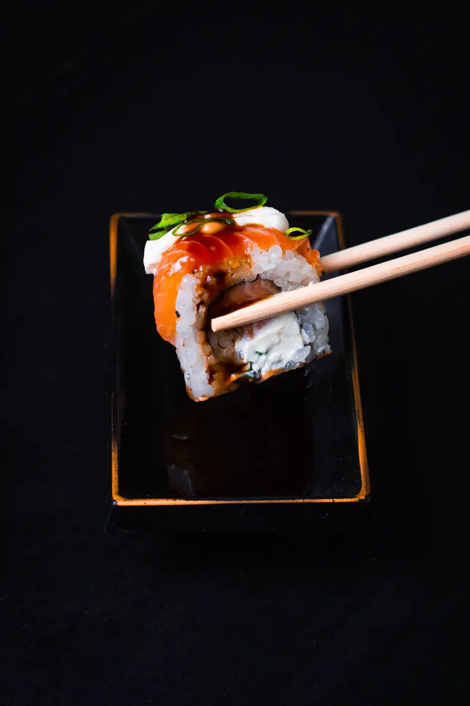 Sushi and chopsticks